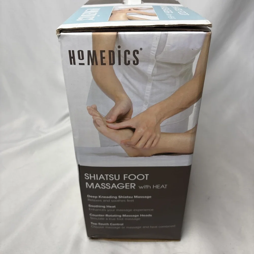 Homedics SHIATSU FOOT MASSAGER Deep Kneading With Heat FMS-155HBK New‎ In Box